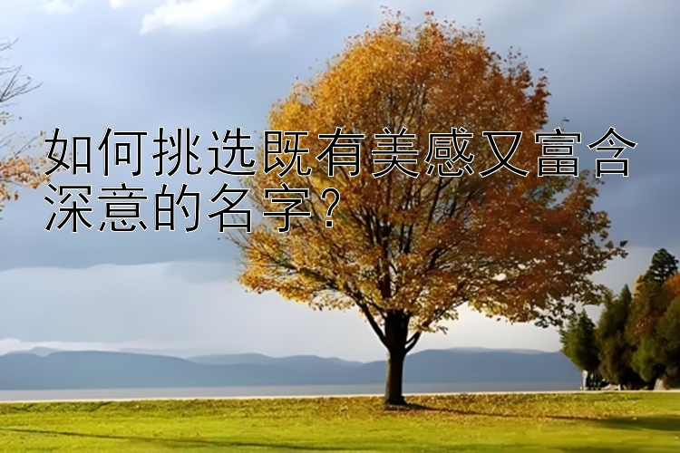 如何挑选既有美感又富含深意的名字？