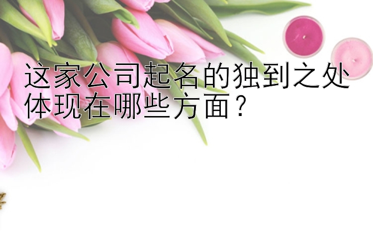 这家公司起名的独到之处体现在哪些方面？