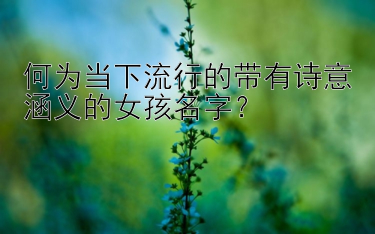 何为当下流行的带有诗意涵义的女孩名字？