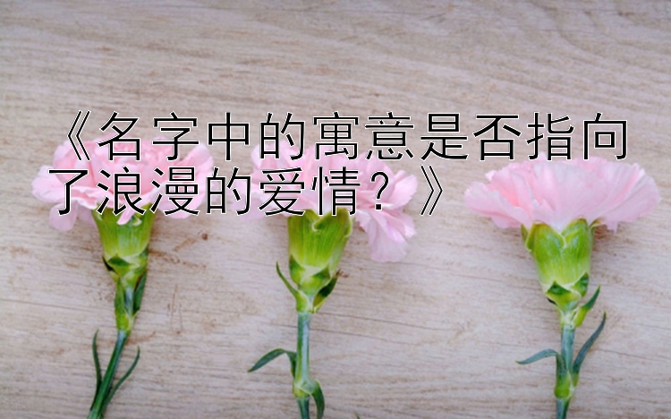 《名字中的寓意是否指向了浪漫的爱情？》