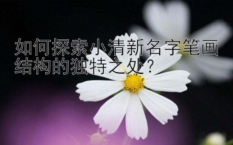 如何探索小清新名字笔画结构的独特之处？