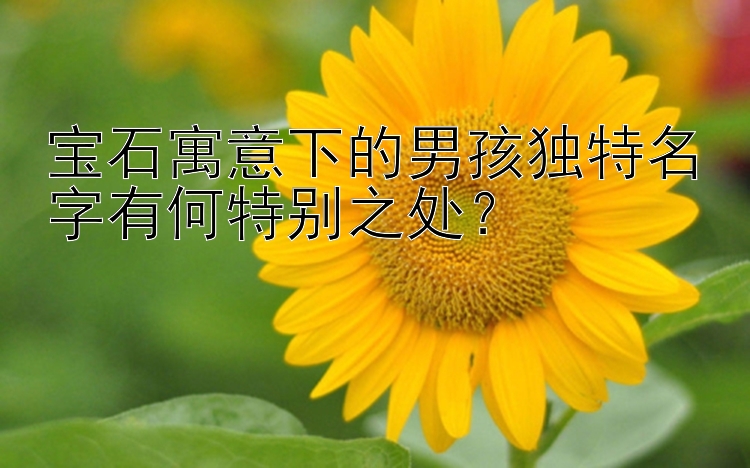 宝石寓意下的男孩独特名字有何特别之处？