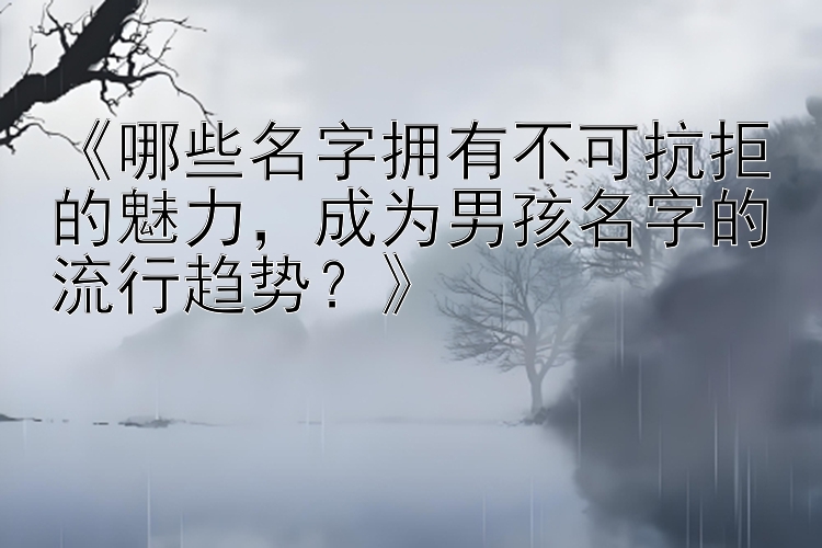 《哪些名字拥有不可抗拒的魅力，成为男孩名字的流行趋势？》