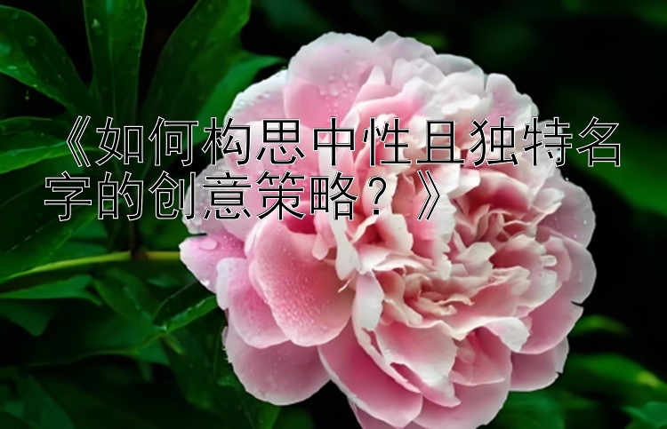 《如何构思中性且独特名字的创意策略？》