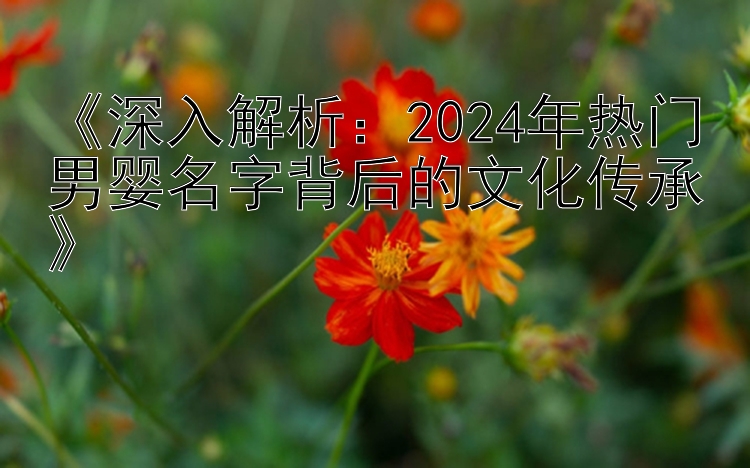 《深入解析：2024年热门男婴名字背后的文化传承》