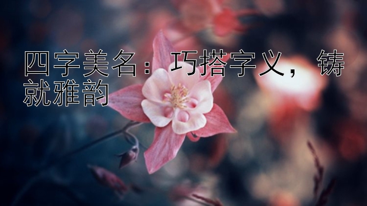 四字美名：巧搭字义，铸就雅韵