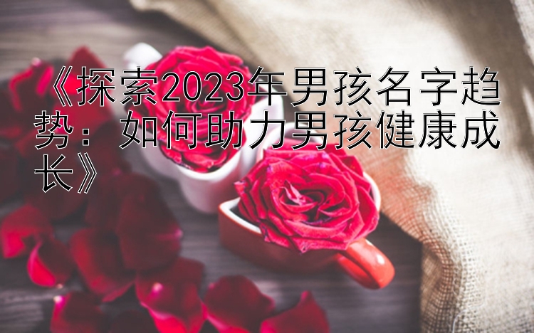 《探索2023年男孩名字趋势：如何助力男孩健康成长》