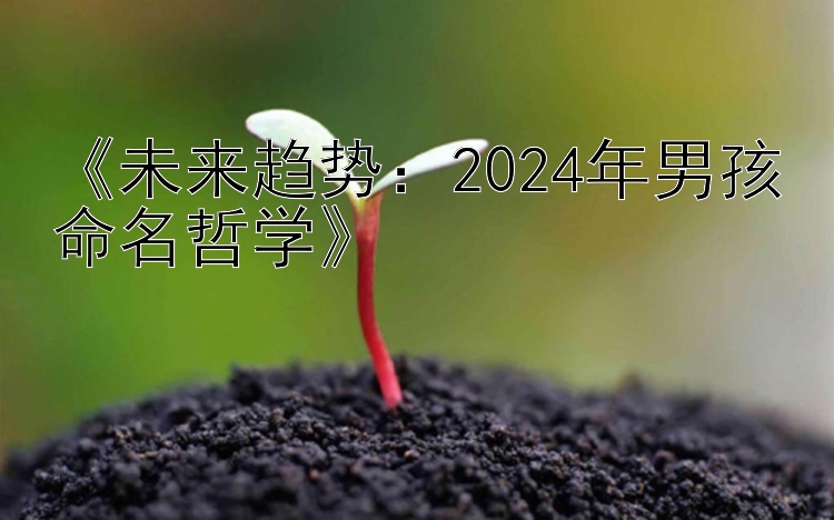 《未来趋势：2024年男孩命名哲学》