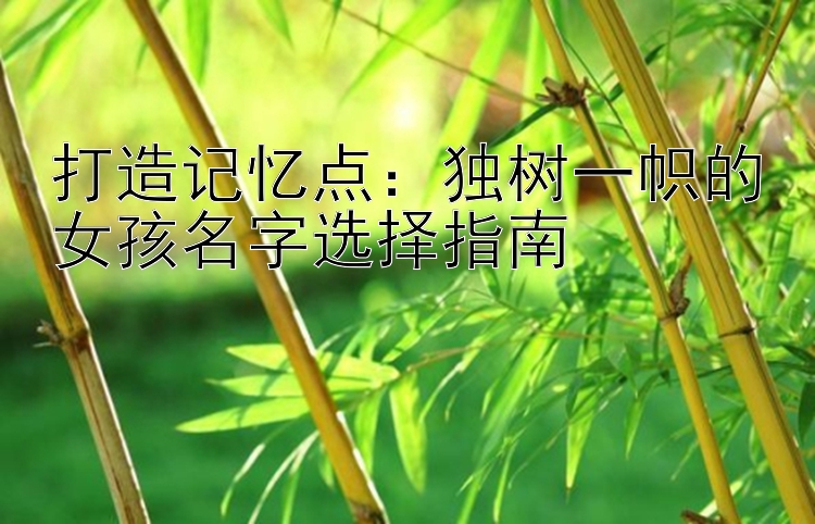 打造记忆点：独树一帜的女孩名字选择指南