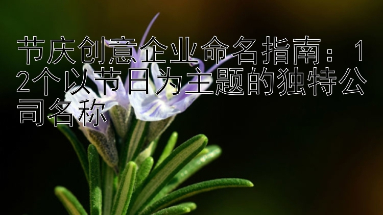 节庆创意企业命名指南：12个以节日为主题的独特公司名称