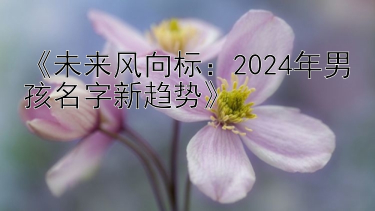 《未来风向标：2024年男孩名字新趋势》