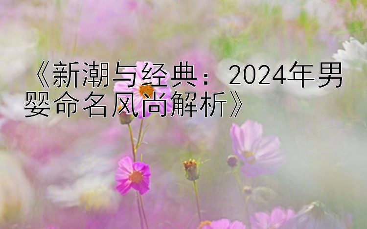 《新潮与经典：2024年男婴命名风尚解析》