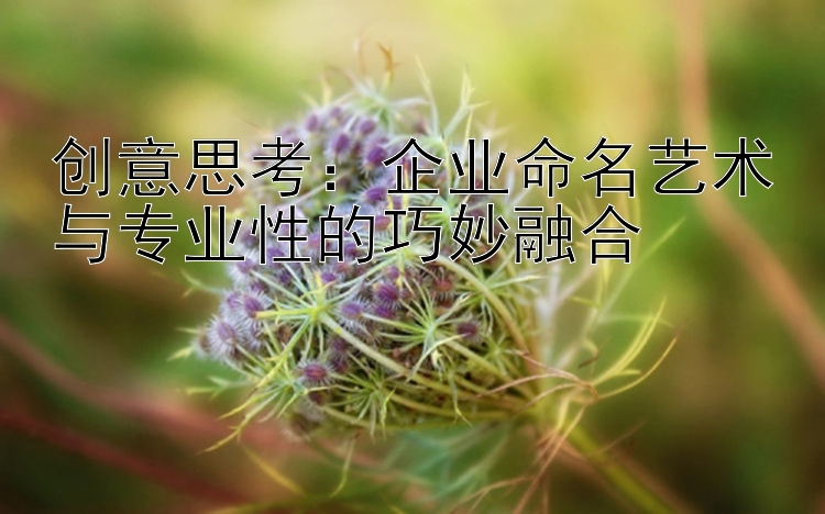 创意思考：企业命名艺术与专业性的巧妙融合