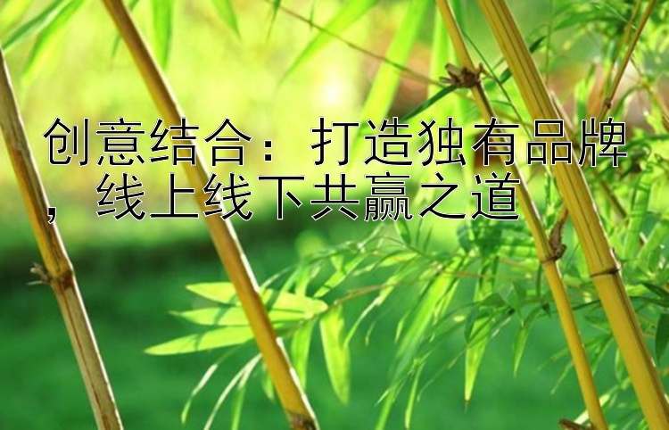 创意结合：打造独有品牌，线上线下共赢之道