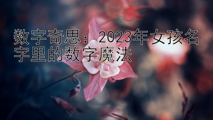 数字奇思：2023年女孩名字里的数字魔法