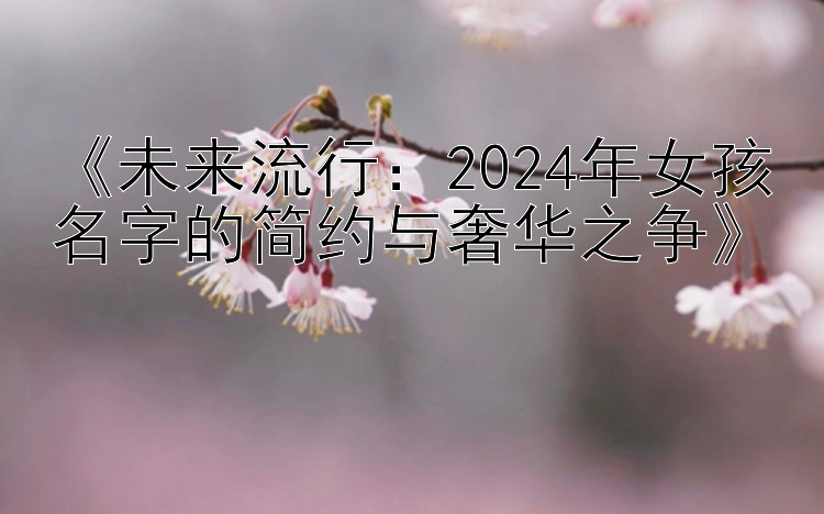 《未来流行：2024年女孩名字的简约与奢华之争》