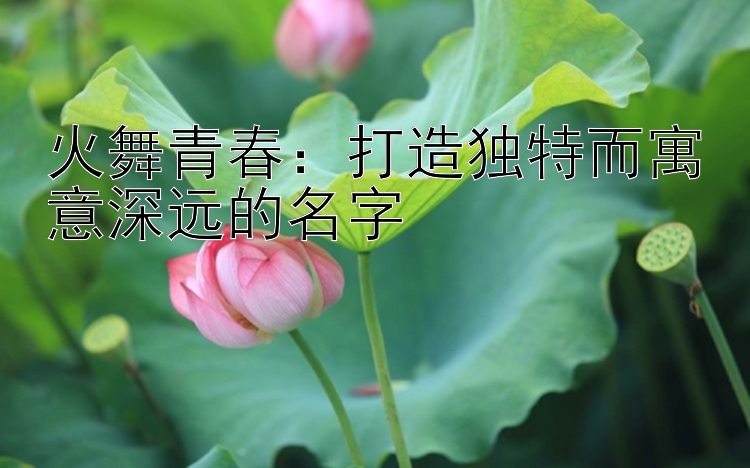 火舞青春：打造独特而寓意深远的名字