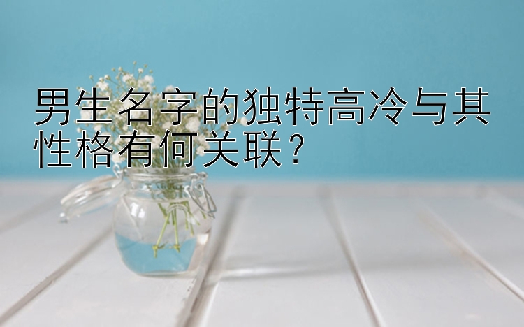 男生名字的独特高冷与其性格有何关联？