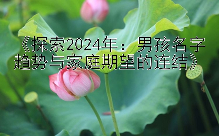 《探索2024年：男孩名字趋势与家庭期望的连结》