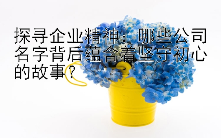 探寻企业精神：哪些公司名字背后蕴含着坚守初心的故事？