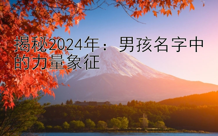 揭秘2024年：男孩名字中的力量象征