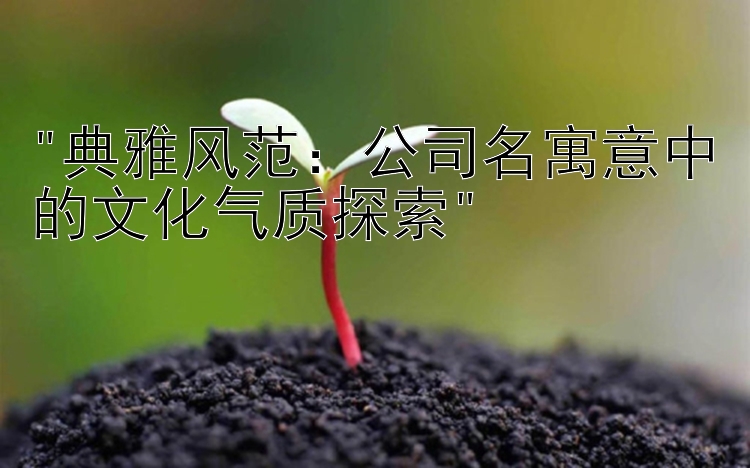 典雅风范：公司名寓意中的文化气质探索