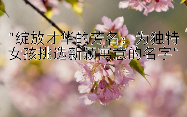 绽放才华的芳名：为独特女孩挑选新颖寓意的名字